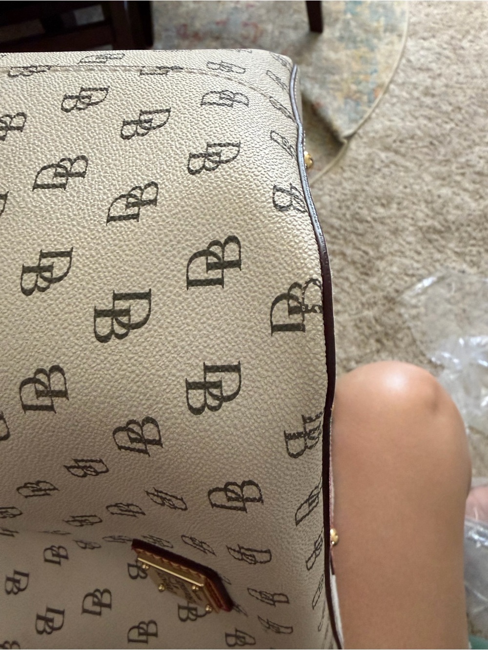 Dooney & Bourke White and Pink Bucket Bag - Picture 10 of 12
